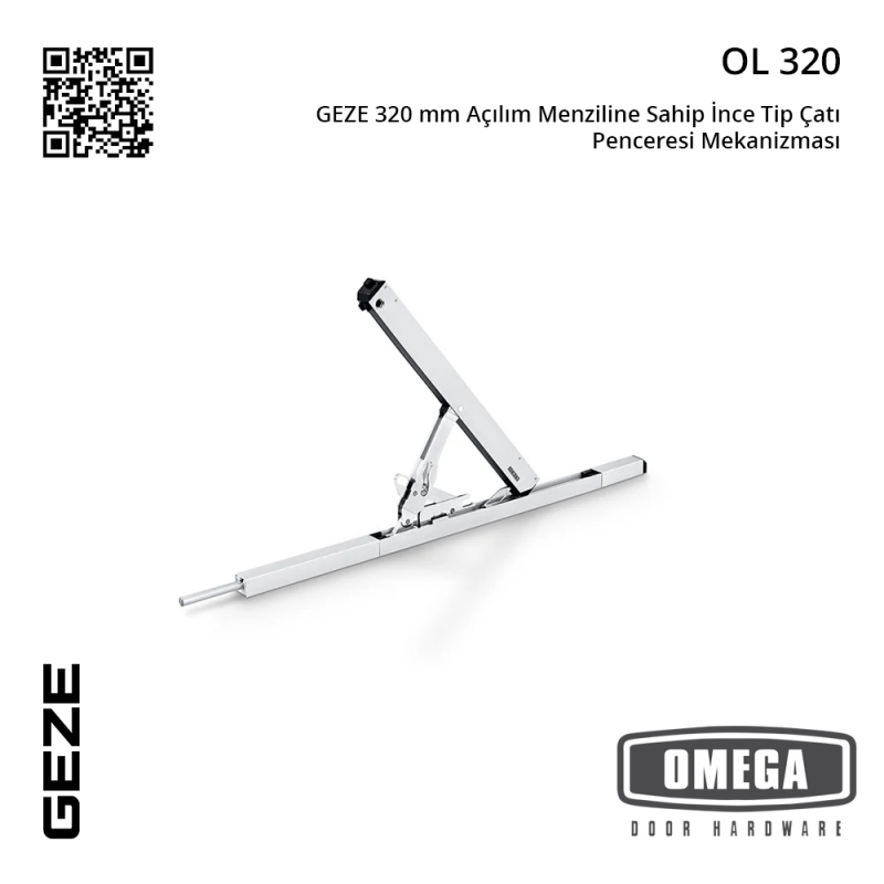 GEZE 320 mm Açılım Menziline Sahip İnce Tip Çatı Penceresi Mekanizması