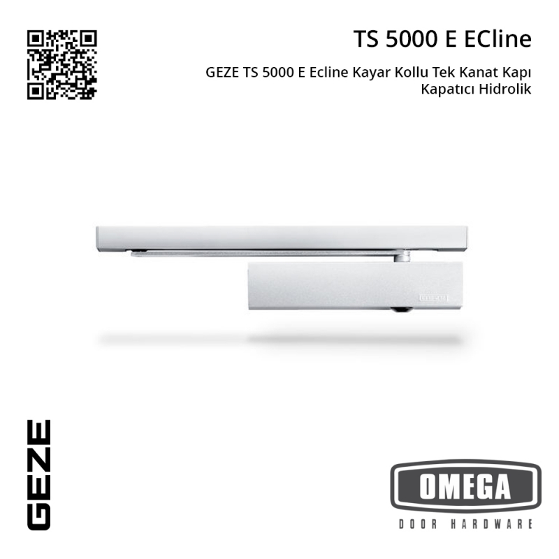 GEZE TS 5000 E Ecline Kayar Kollu Tek Kanat Kapı Kapatıcı Hidrolik